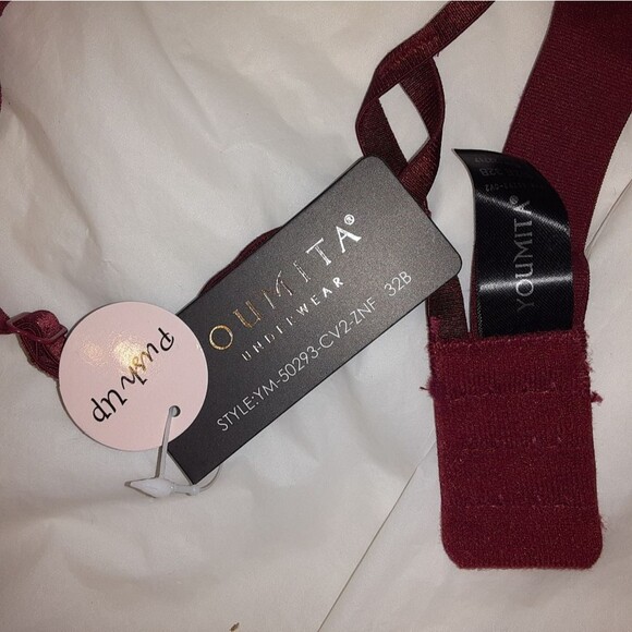 Youmita 32B Zinfandel Mesh Demi Push Up Bra NWT - Picture 7 of 7